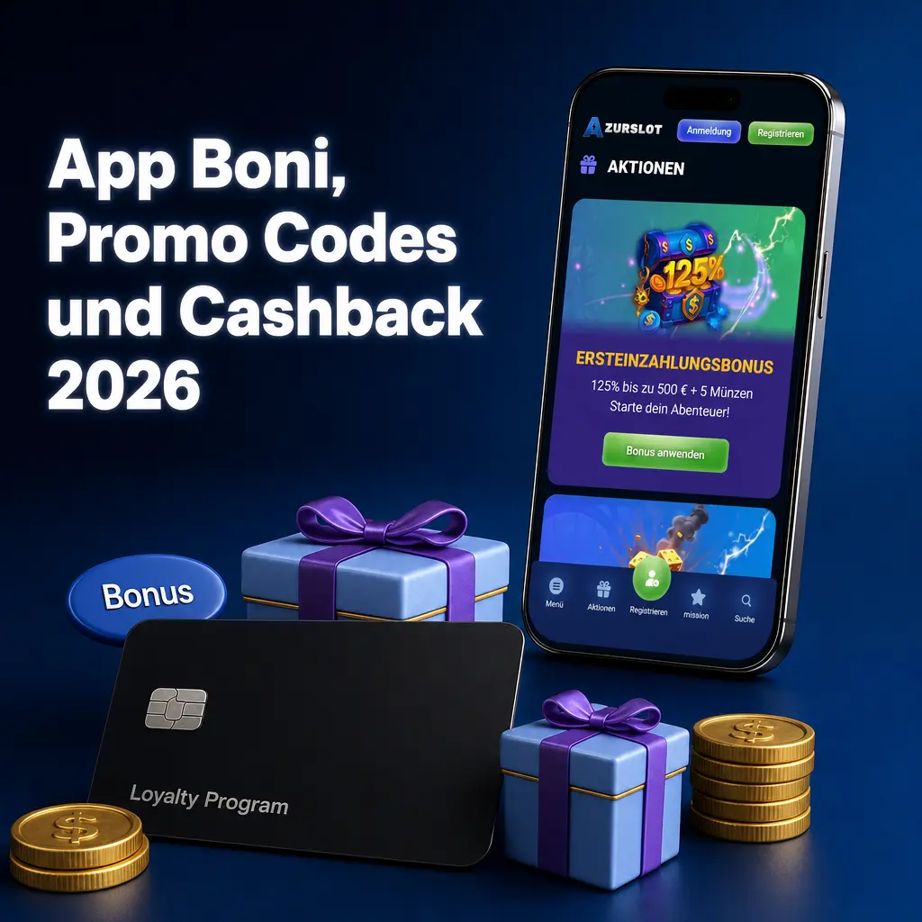 App-Boni 2026 mit Promocodes, Cashback, bis zu 3.200 EUR, 350 Freispielen und 50 Münzen sichern