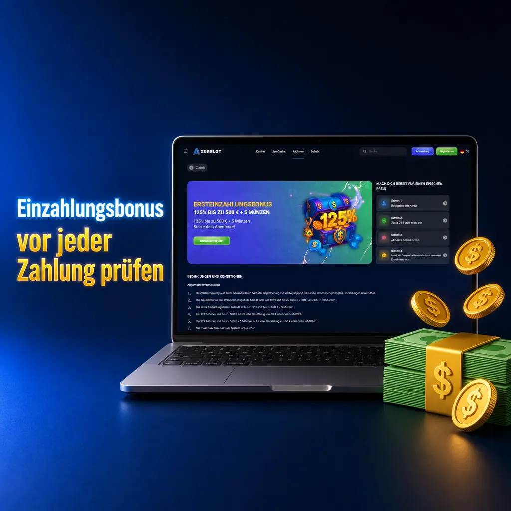 Einzahlungsbonus bei Azurslot vor jeder Zahlung prüfen und aktive Promotions rechtzeitig sichern