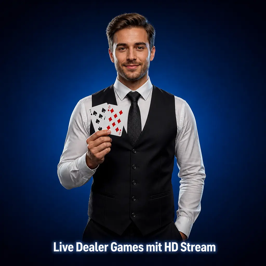 Live-Dealer-Spiele im HD-Stream mit echten Dealern für Blackjack, Roulette, Baccarat und Spielshows