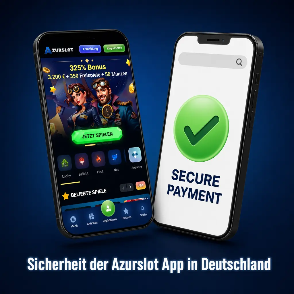Sichere Azurslot App in Deutschland mit Verschlüsselung für Login, Zahlungsdaten und Datenschutz